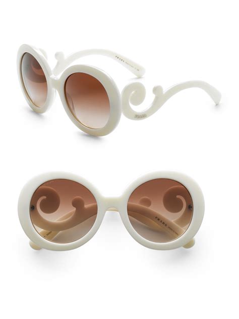 prada baroque sunglasses white